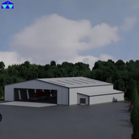 Hangar préfabriqué en acier avec système de porte coulissante, résistance au vent 195 km/h, pour le stationnement d'avions de fret