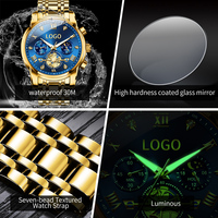 Reloj Inteligente Cronógrafo de Lujo con Diseño de Volante OEM 2856, Visualización de Fase Lunar, Resistente al Agua, Reloj Clásico de Moda