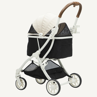 Panier de rangement en aluminium léger pour poussette de chien avec porte-gobelet