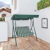 Meubles d'extérieur modernes et durables, chaise à bascule double avec cadre en métal et auvent pour patio et jardin, Aikeli Awning Factory