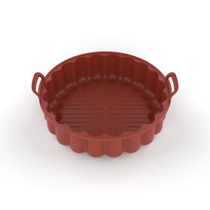 Moule à gâteau rond en silicone pour friteuse à air personnalisée, moule à <span class=keywords><strong>charlotte</strong></span> écologique avec logo personnalisé pour la pâtisserie à domicile - Product Image 1