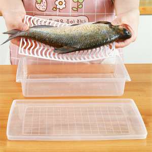 Frozen Fish And Meat Draining Preservation Box Rectangle Plastic With Lid Fresh Keeping Refrigerator Storage Container L Size - Product Image 3