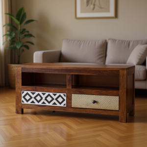 Meuble TV en bois massif Sheesham 35,4x11,8x15,7 pouces, meuble élégant et moderne pour salon - Product Image 2