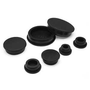 Bouchon en caoutchouc de silicone rond, anti-poussière, étanche, pour la protection des extrémités des câbles, 15-201 noir - Product Image 1