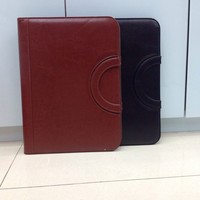 Porte-documents multifonction A4 en PU avec poignée, classeur à fermeture éclair avec calculatrice et emplacements pour cartes pour réunions d'affaires