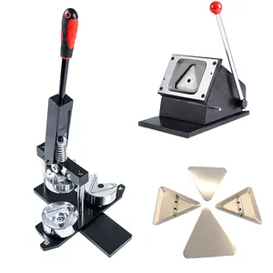 Good quality triangle safety pin button machine + paper cutter + 500pcs badge parts