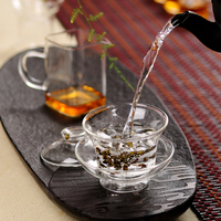 Gaiwan en verre chinois transparent de 150 ml (5 oz), tasse à thé traditionnelle Kongfu, service à thé classique avec couvercle et soucoupe