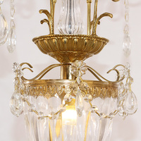 Jewellerytop Rococo Vintage Indoor Lighting Plafonnier en cristal de verre de luxe Plafonnier Semi Flush Classic