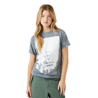 Nouveau design personnalisé manches courtes col rond délavé minéral femmes graphique t-shirt Vintage t-shirt mode Street Wear pour la vie quotidienne