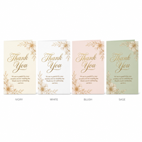 Biglietti di ringraziamento in carta perlata di lusso con inserto personalizzato con logo per confezioni regalo floreali da boutique