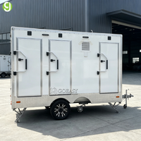 Remorque de toilettes mobiles de luxe personnalisée pour l'extérieur, livrée directement de l'usine Goeasy, avec option climatisation et WC portable