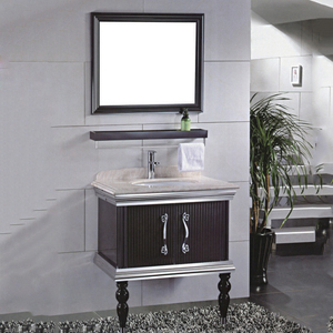Cabinetry Minimalist Top Design <strong>Bathroom</strong> Wall Hung <strong>Freestanding</strong> Vanity Sink Cabinets with Top and <strong>Mirror</strong> - Product Image 1