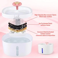 Fontaine à eau pour chat ultra silencieuse 2,6 L, alimentation USB, arrêt automatique, capteur, lumière LED nocturne, facile à nettoyer, distributeur d'eau pour animaux de compagnie