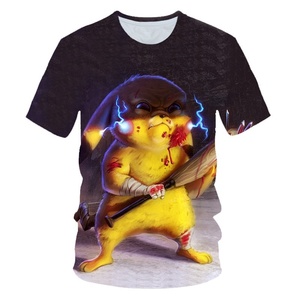 T-shirt Sostenibile con Stampa 3D di <span class=keywords><strong>Pikachu</strong></span> per Donna/Uomo, Disponibile fino alla Taglia 4XL, Manica Corta Estiva con Scollo a V, Stile Casual Giapponese - Product Image 1