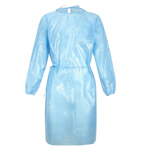 Robe d'isolement de niveau 2 EPI, robe chirurgicale à usage unique, stérile médicale, 30 g/m² PP avec film de revêtement PE 15 g/m², robes d'isolement - Product Image 1