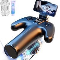 Masturbateur automatique mains libres pour homme, type Pocket Pussy, avec fonction de succion, distance de poussée de 10 cm et support pour téléphone portable