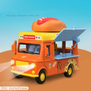 뜨거운 판매 판촉 선물 합금 자동차 모델 햄버거 자기 유도 참신 장난감 자동차 자극 빛 커피 트럭 - Product Image 5