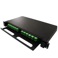 Bingkai distribusi serat optik dudukan rak ODF FTTH 48-Port 24-Core untuk jaringan kepadatan tinggi (19 inci)