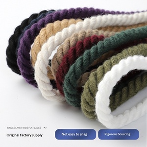Cordones de poliéster y cáñamo de tres hebras Force One, gruesos, con lazo de mariposa, Black Warrior <span class=keywords><strong>Dunk</strong></span>, negro, blanco, beige, 7MM - Product Image 2