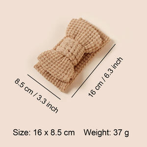 Diadema con lazo <span class=keywords><strong>para</strong></span> recién nacido, gancho de ganchillo <span class=keywords><strong>para</strong></span> bebé, accesorios <span class=keywords><strong>para</strong></span> el cabello de moda, diadema con nudo superior de invierno <span class=keywords><strong>para</strong></span> niños, <span class=keywords><strong>turbante</strong></span> con lazo cálido - Product Image 3