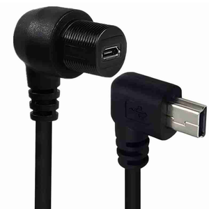 Auto Dashboard Montaje en panel empotrado Mini <span class=keywords><strong>USB</strong></span> 5P Macho a <span class=keywords><strong>Micro</strong></span> 5P <span class=keywords><strong>USB</strong></span> Hembra <span class=keywords><strong>Cable</strong></span> impermeable - Product Image 5