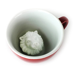 Tazas <span class=keywords><strong>de</strong></span> cerámica con forma <span class=keywords><strong>de</strong></span> León para amantes del café y del té, tazas <span class=keywords><strong>de</strong></span> 11 oz <span class=keywords><strong>de</strong></span> color rojo con diseño <span class=keywords><strong>de</strong></span> animal oculto 3D, personalizadas <span class=keywords><strong>de</strong></span> fábrica, ideal para regalo - Product Image 2