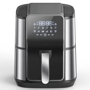 7L 6L 5.5L Air Fryer Stainless Steel Cover Double Pot /basket Electric Deep Air Fryer Digital Control Air Fryer HOT NEW