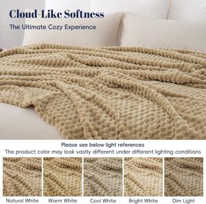 Couverture en polaire flanelle ultra douce taille Queen, légère, jacquard 3D, respirante, lavable en machine, moderne, sans peluchage - Product Image 5