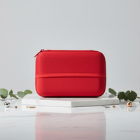 Étui rigide pour disque dur en EVA rouge avec logo personnalisé, pochette de rangement étanche et antichoc pour batterie externe et appareils électroniques