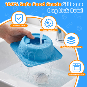 HMJ 2026 Nouveaux bols anti-glouton en silicone pour chiens, pour liquides et friandises - 180ml-200ml, avec ventouse et boule rotative - Product Image 2