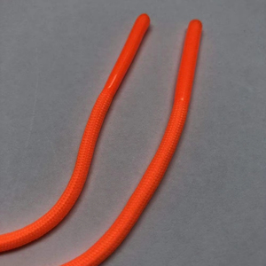 Garment Accessories Maker Draw Rope Orange Color Polyester With Custom Embossed Name Logo Silicone Tips - Product Image 1