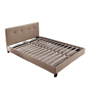 Échantillon gratuit nouveau meuble de lit de couchage design Lits doubles en bois capitonnés Queen Size