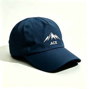 Unisex <b>Navy</b> Quick Dry Running Cap ACE Mountain Sublimation Printed Lightweight Perforated Canvas 5 Panel Sport <b>Hat</b> Outdoor Cap - Product Image 2