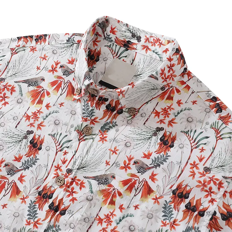 Прямая Продажа с фабрики мужские пляжные повседневные Гавайские рубашки с принтом 2024