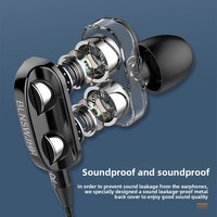 Headphone In-Ear Cetakan Khusus Dual Dynamic Driver Kontrol In-Line 3.5mm Earphone Smartphone Kabel 1.2m Silikon Gel TPE