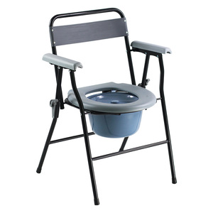 Foldable <b>Commode</b> <b>Chair</b> With Round Seat And Lid Portable Toilet For Elderly And Pregnant Women Anti Slip Design - Product Image 2
