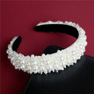 Diadema de Perlas para Novia, Estilo Europeo Americano, Adorno de Cabello con Cristales Barrocos, Aro para la Cabeza de Princesa Coreana para Damas - Product Image 5