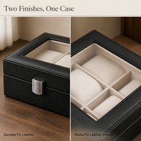 Boîte de rangement pour montres en bois noir de style personnalisé avec plusieurs compartiments et doublure douce pour montres de luxe