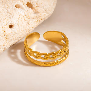 Fashion <b>Rings</b> 18K Gold Plated Stainless Steel Unisex Gift Jewelry JZ21097 - Product Image 4