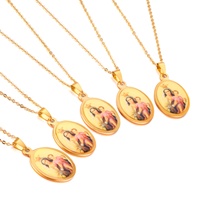 Pendentif en acier inoxydable Vierge Marie, Mère de Dieu, Madone, Reine des Graces, collier, bijoux