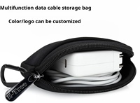 Porte-monnaie en néoprène avec fermeture éclair, pochette de rangement pour câbles de charge, nouveau sac de rangement pour petits accessoires en néoprène, organiseur de technologie