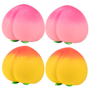 Pelota de plástico TPR TPU suave melocotón de Color personalizado pelota antiestrés juguete práctico recuperable pelota de fruta para niños - Product Image 3