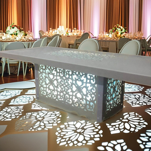 High Quality Golden PVC Acrylic Mirror Latest Indian <strong>Flower</strong> <strong>Display</strong> for Weddings and Parties Elegant Dining Table - Product Image 1
