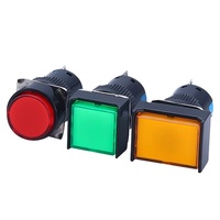 Interrupteurs à bouton-poussoir en plastique 16MM 5V 12V 24V 220V 1NO1NC/2NO2NC, à maintien, momentanés, avec LED, carrés ou ronds