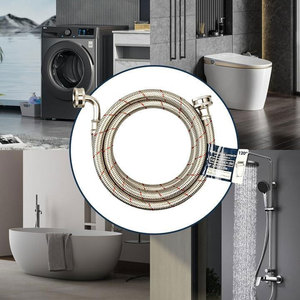 Tuyau flexible en acier inoxydable tressé de qualité supérieure, 1,2 m, pour machine à laver, résistant aux éclats, pour eau chaude et froide, raccord coudé de plomberie - Product Image 3