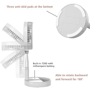 Hot Selling Portable USB Rechargeable <b>Table</b> Fan Adjustable Height Desktop Fan With Strong Wind <b>Folding</b> Telescopic Design - Product Image 3