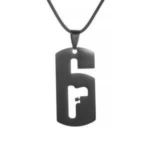 Accessoires Créatifs Arc-en-ciel pour Films et Télévision Populaires Européens et Américains Collier pendentif en alliage 6 Alloy avec chaîne en corde noire R6 et porte-clés - Product Image 2