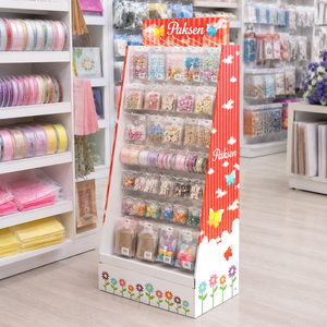 Corrugated Cardboard Hanging Hook Display <b>Stand</b> for Girls Hair Clips Retail Store POS Display - Product Image 3