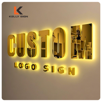 Enseigne Kelly personnalisée pour extérieur, enseigne commerciale 3D éclairée par LED, lettres en relief LED pour les magasins de café, enseignes pour la signalisation directionnelle et la publicité