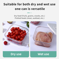 Ensemble de contenants alimentaires sous vide QH-FG-Z, boîtes de conservation alimentaire en plastique hermétiques, bocaux carrés pour la cuisine, taille : 850 ml, 1300 ml, 1800 ml